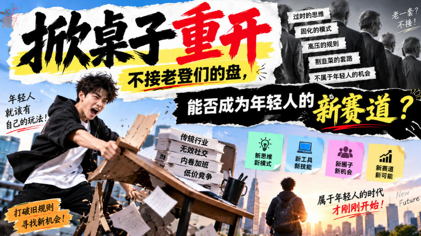 某公众号付费文章：掀桌子重开，不接老登们的盘，能否成为年轻人的新赛道？-智云网