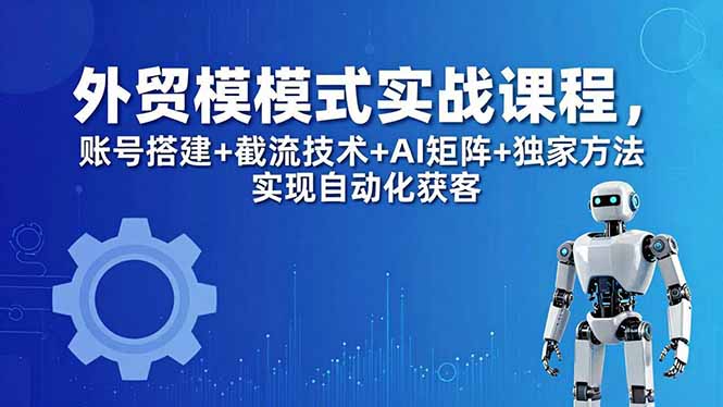 外贸新模式实战课程-更新5月，账号搭建+截流技术+AI矩阵+独家方法实现自动化获客-智云网