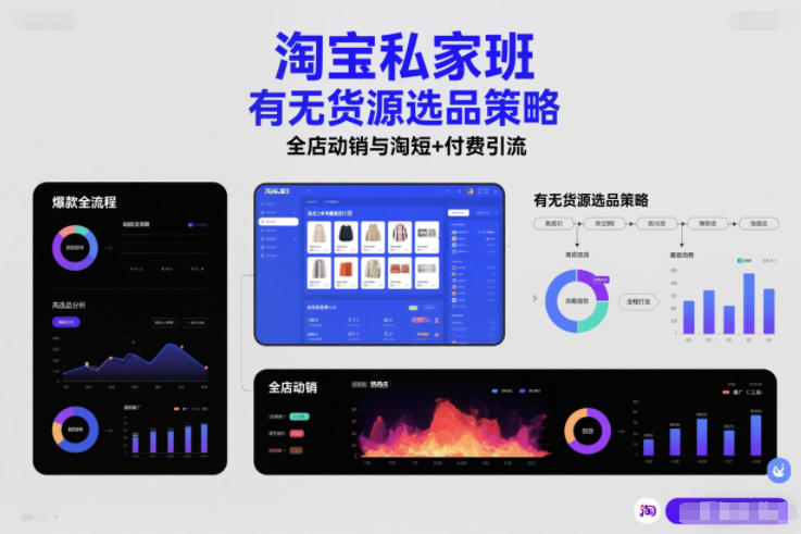 淘宝私家班,有无货源选品策略,高成功率爆款全流程打法,全店动销与淘短+付费引流(更新)-智云网