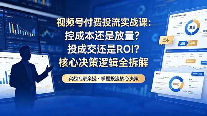 （18462期）视频号付费投流实战课-5月：控成本还是放量？投成交还是ROI？核心决策逻辑全拆解-智云网