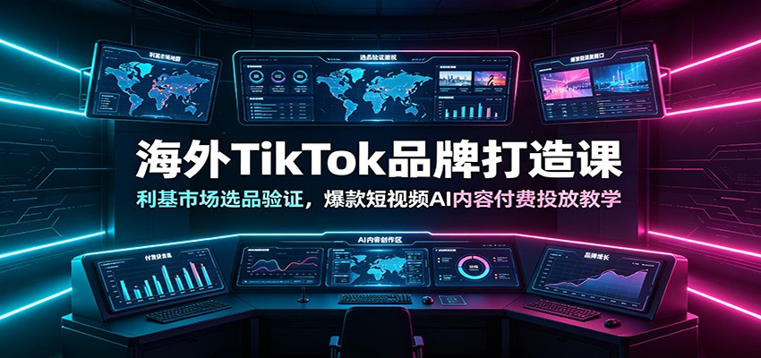 海外TikTok品牌打造课：利基市场选品验证，爆款短视频AI内容付费投放教学-智云网