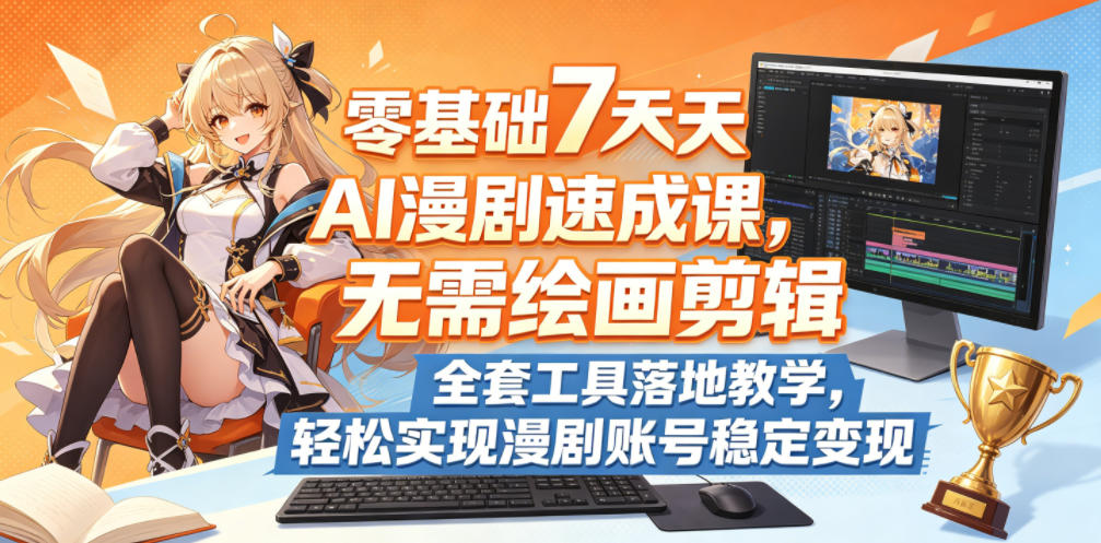 零基础7天AI漫剧速成课，无需绘画剪辑，全套工具落地教学，轻松实现漫剧账号稳定变现-智云网