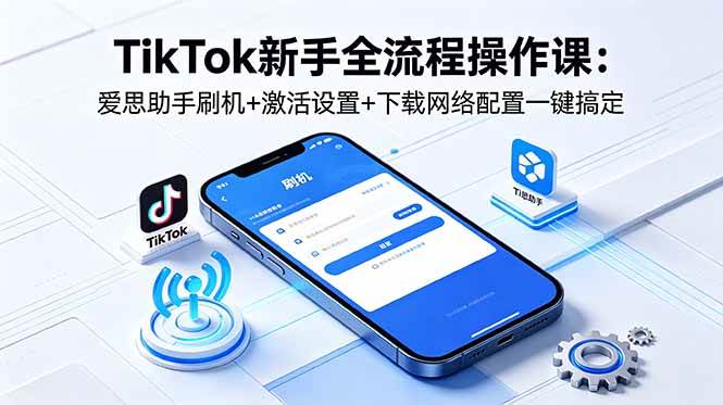 （18594期）TikTok新手全流程操作课：爱思助手刷机+激活设置+下载网络配置一键搞定-智云网