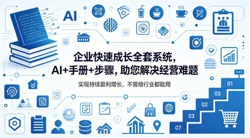 企业快速成长全套系统,AI+手册+步骤,助您解决经营难题,实现持续盈利增长,不管啥行业都能用-智云网