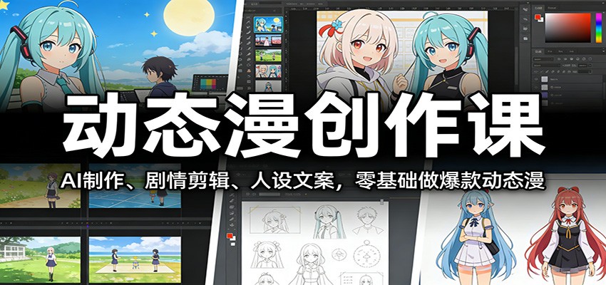 动态漫创作课:AI制作、剧情剪辑、人设文案,零基础做爆款动态漫-智云网