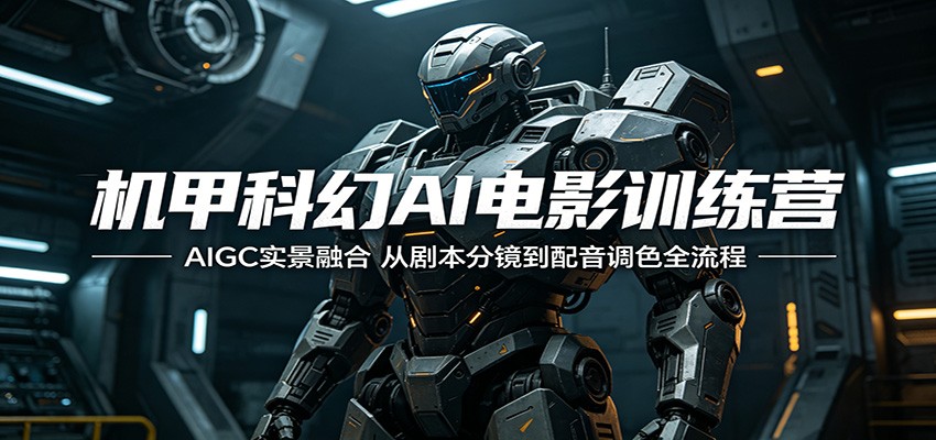机甲科幻AI电影训练营:AIGC实景融合,从剧本分镜到配音调色全流程-智云网