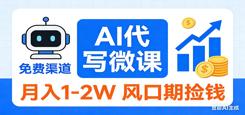 图片[1]-2026告别打工！AI 代写微课，提供免费渠道，月入 1-2W 风口期捡钱-智云网