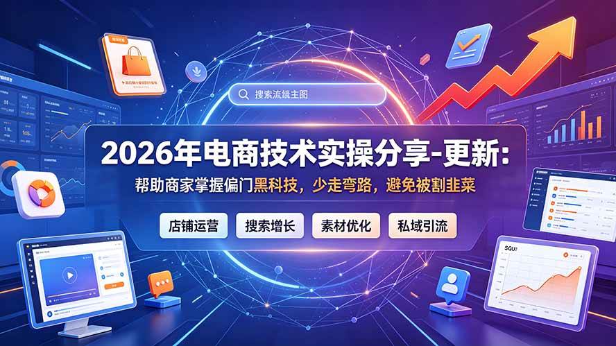 (20581期)2026年电商技术实操分享-更新9月:帮助商家掌握偏门黑科技,少走弯路,避免被割韭菜-智云网