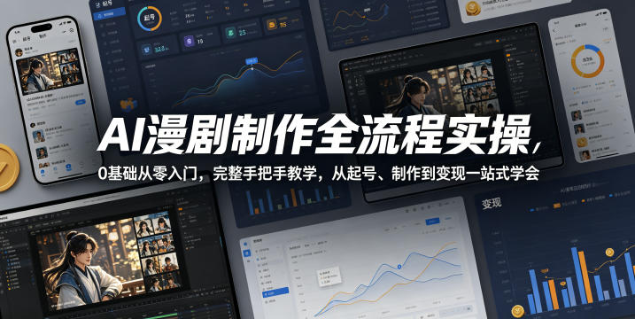 AI漫剧制作全流程实操，0基础从零入门，完整手把手教学，从起号、制作到变现一站式学会-智云网