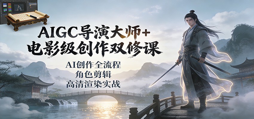 图片[1]-AIGC导演大师+电影级创作双修课：AI创作全流程、角色剪辑、高清渲染实战-智云网