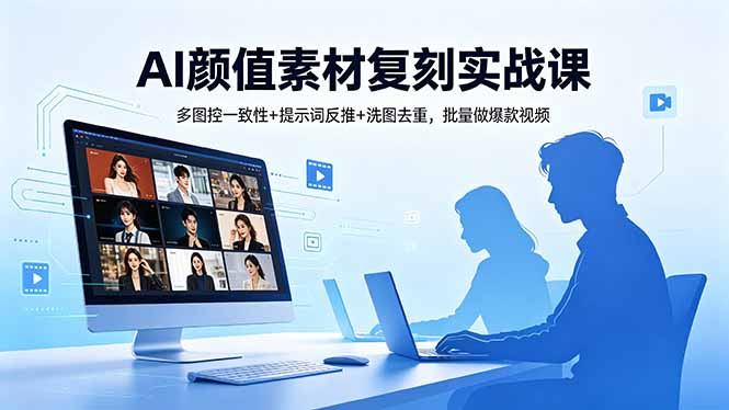AI颜值素材复刻实战课,多图控一致性+提示词反推+洗图去重,批量做爆款视频-智云网