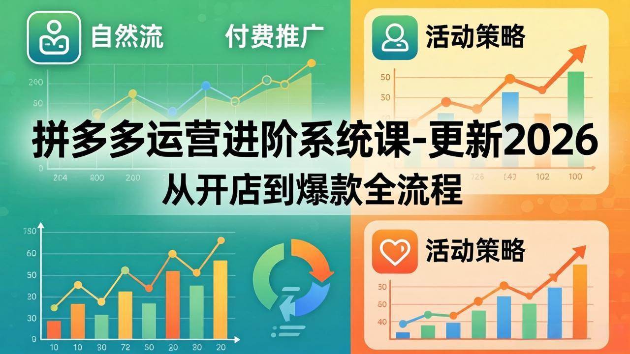 (18157期)拼多多运营进阶系统课-更新2026:从开店到爆款全流程,自然流+付费推广+活动策略 (18157期)拼多多运营进阶系统课-更新2026:从开店到爆款全流程,自然流+付费推广+活动策略