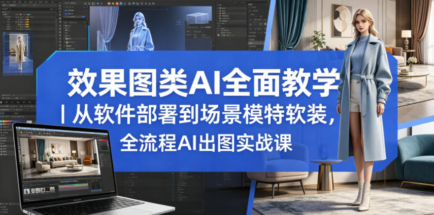 效果图类AI全面教学|从软件部署到场景模特软装,全流程AI出图实战课-智云网