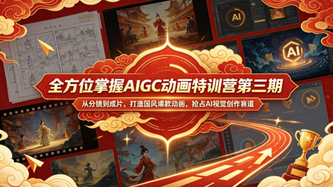 全方位掌握AIGC动画特训营第三期,从分镜到成片,打造国风爆款动画,抢占AI视觉创作赛道红利-智云网