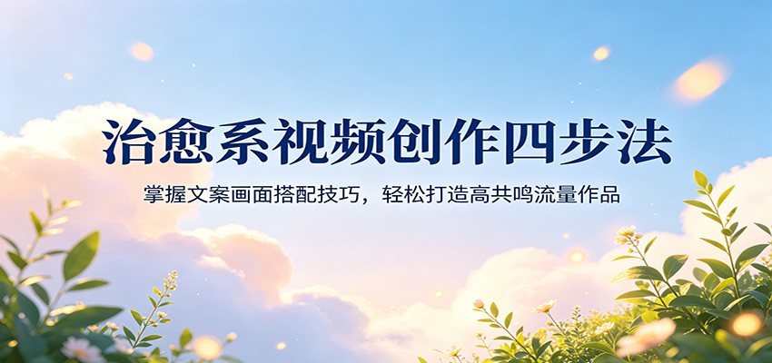 治愈系视频创作四步法：掌握文案画面搭配技巧，轻松打造高共鸣流量作品