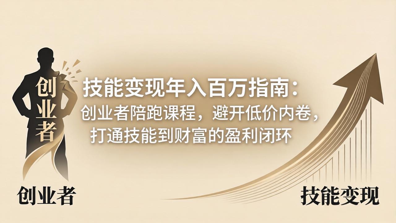 技能变现年入百万指南:创业者陪跑课程,避开低价内卷,打通技能到财富的盈利闭环-智云网