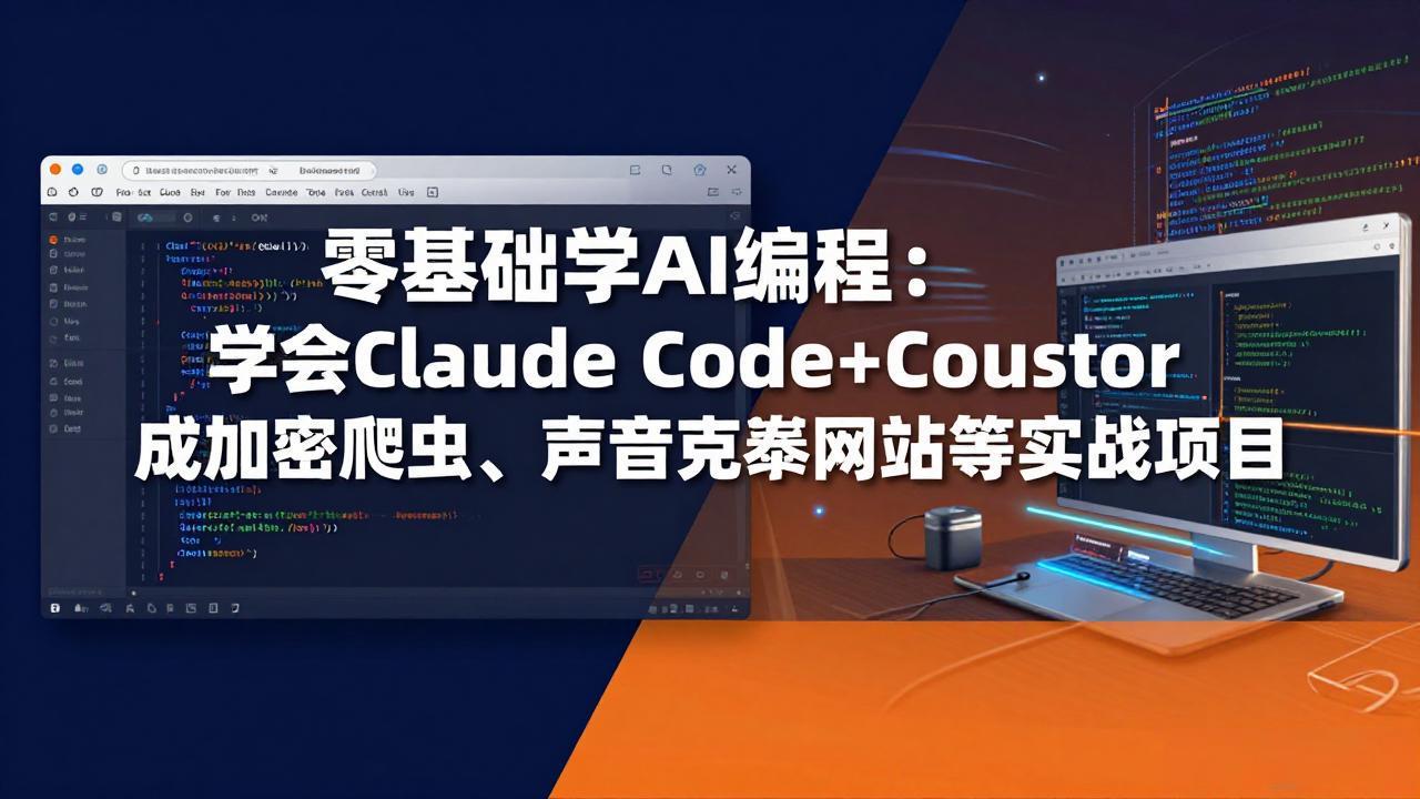 零基础学AI编程：学会Claude Code+Cursor完成加密爬虫、声音克隆网站等实战项目-智云网