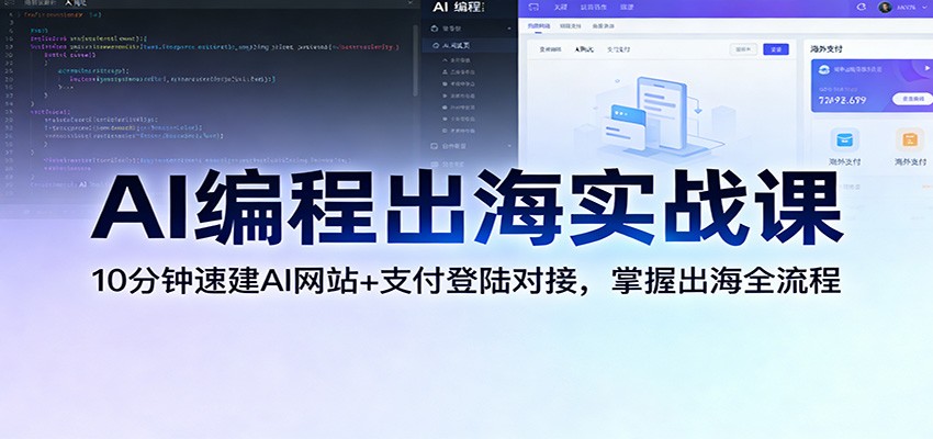 图片[1]-AI编程出海实战课：10分钟速建AI网站+支付登陆对接，掌握出海全流程-智云网