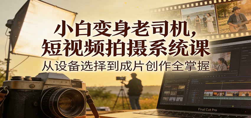 图片[1]-小白变身老司机，短视频拍摄系统课，从设备选择到成片创作全掌握-智云网
