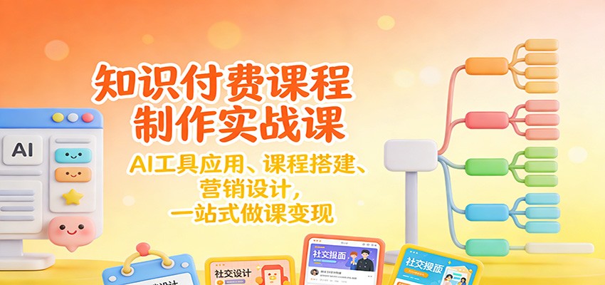 图片[1]-知识付费课程制作实战课：AI工具应用 、课程搭建、营销设计，一站式做课变现-智云网