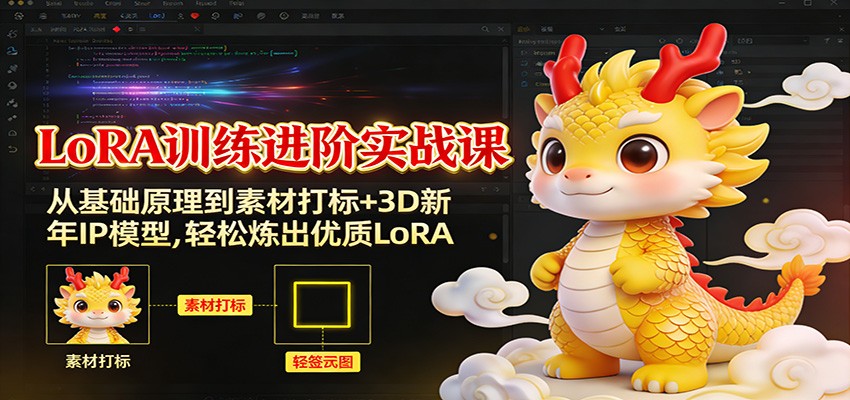 图片[1]-LoRA训练进阶实战课：从基础原理到素材打标+3D新年IP模型，轻松炼出优质LoRA-智云网