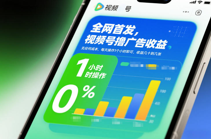 全网首发，视频号撸广告收益，无任何成本，每天操作1个小时即可，收益几十到几张-智云网