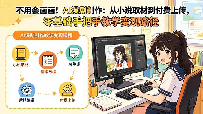（19429期）不用会画画！AI漫剧制作：从小说取材到付费上传，零基础手把手教学变现路径（更新）-智云网