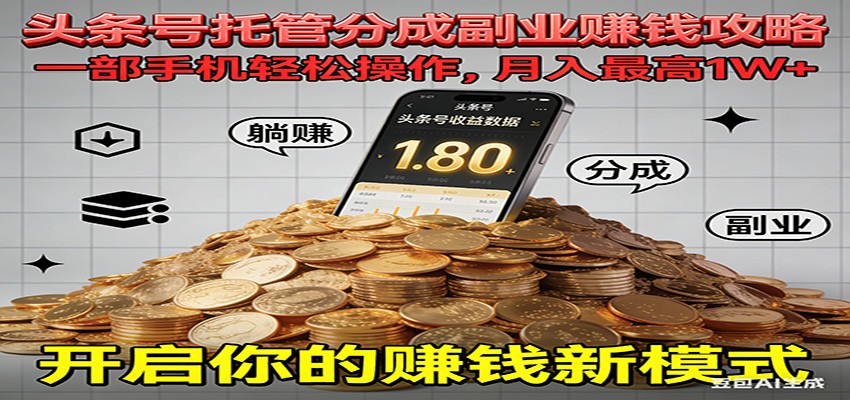 图片[1]-全程托管今日头条，一部手机就可以开干，最高躺赚1W+-智云网
