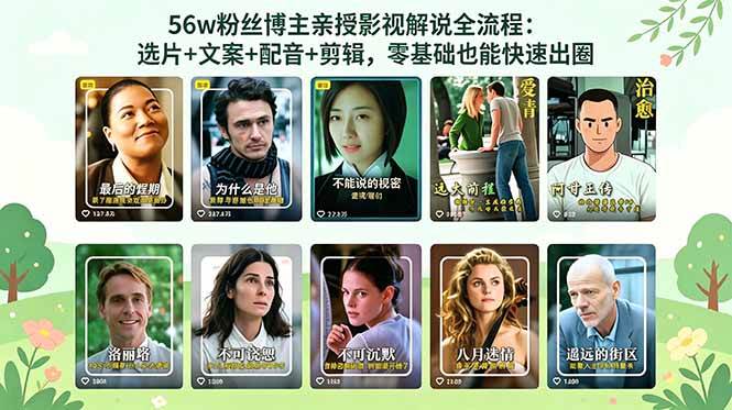 （18579期）56万粉丝博主亲授影视解说全流程：选片+文案+配音+剪辑，零基础也能快速出圈-智云网