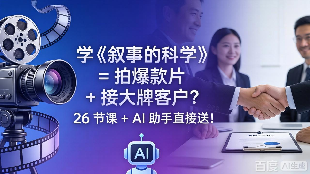 学《叙事的科学》= 拍爆款片 + 接大牌客户?26 节课 + AI 助手直接送!-智云网