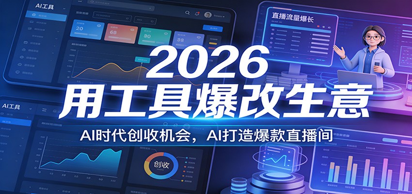 图片[1]-2026用工具爆改生意，AI时代创收机会，AI打造爆款直播间-智云网