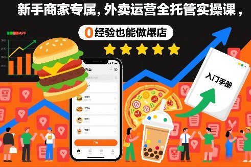 新手商家专属,外卖运营全托管实操课,0经验也能做爆店