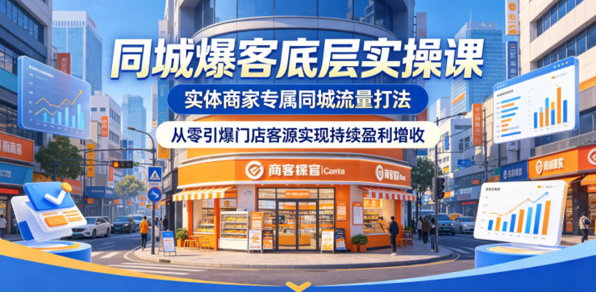 同城爆客底层实操课，实体商家专属同城流量打法，从零引爆门店客源实现持续盈利增收-智云网
