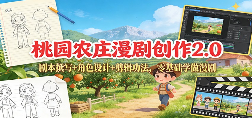 图片[1]-桃园农庄漫剧创作2.0：剧本撰写+角色设计+剪辑功法，零基础学做漫剧-智云网