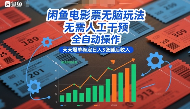 闲鱼电影票无脑玩法,无需人工干预,全自动操作,天天爆单稳定日入3张睡后收入【揭秘】-智云网