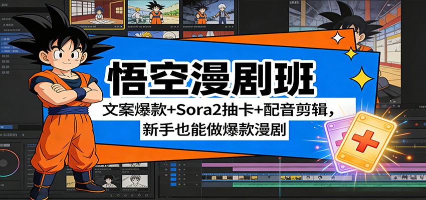 图片[1]-悟空漫剧班：文案爆款+Sora2抽卡+配音剪辑，新手也能做爆款漫剧-智云网