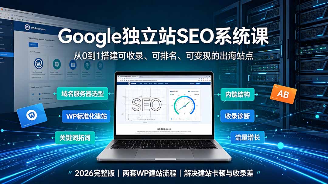 Google独立站SEO-7月系统课：出海基建×WordPress建站×AI内容生产×站内外优化×Search Console×AdSense变现-智云网