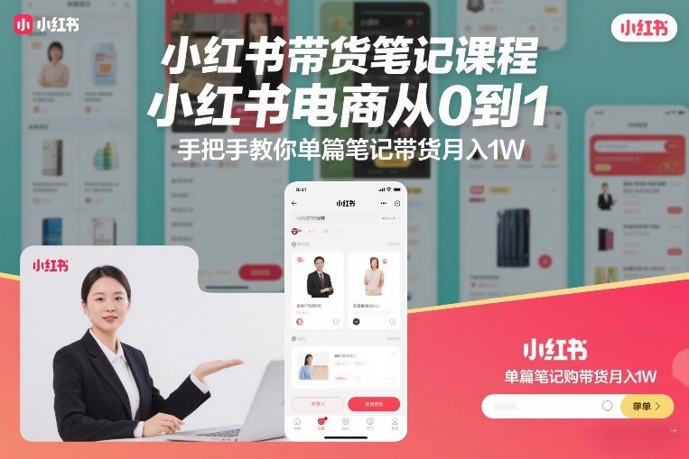 小红书带货笔记课程,小红书电商从0到1,手把手教你单篇笔记带货月入1W-智云网