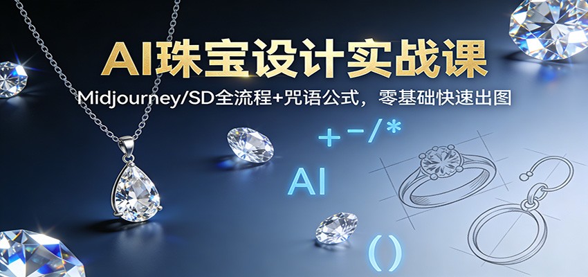 图片[1]-AI珠宝设计实战课：Midjourney/SD全流程+咒语公式，零基础快速出图-智云网