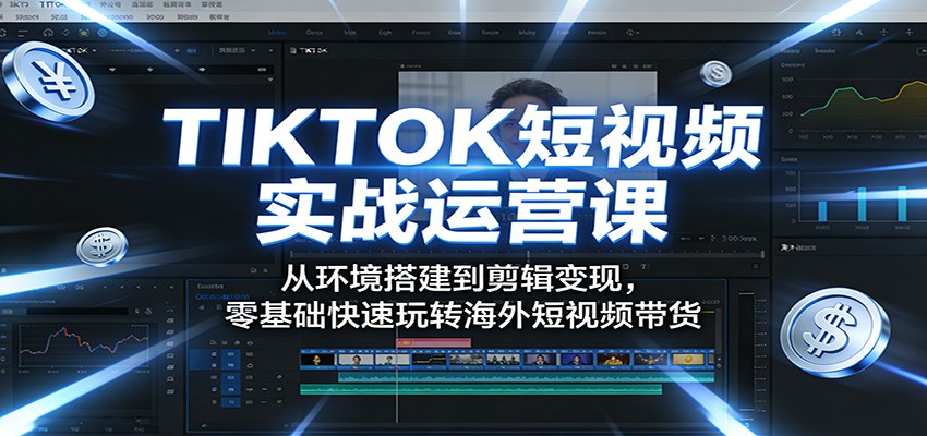 TIKTOK短视频实战运营课:从环境搭建到剪辑变现,零基础快速玩转海外短视频带货-智云网
