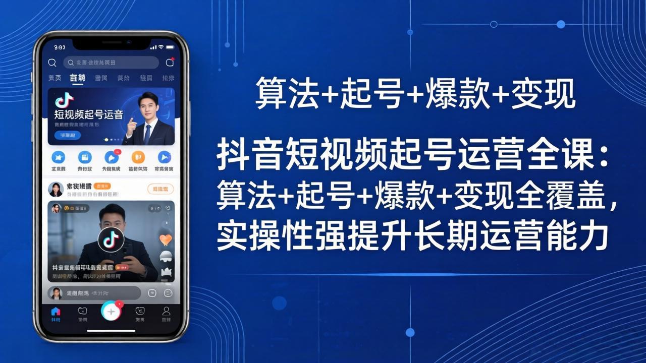 抖音短视频起号运营全课:算法+起号+爆款+变现全覆盖,实操性强提升长期运营能力-智云网