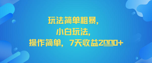 玩法简单粗暴,小白玩法,操作简单,7天收益2k+-智云网