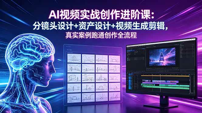 （18596期）AI视频实战创作进阶课：分镜头设计+资产设计+视频生成剪辑，真实案例跑通创作全流程-智云网
