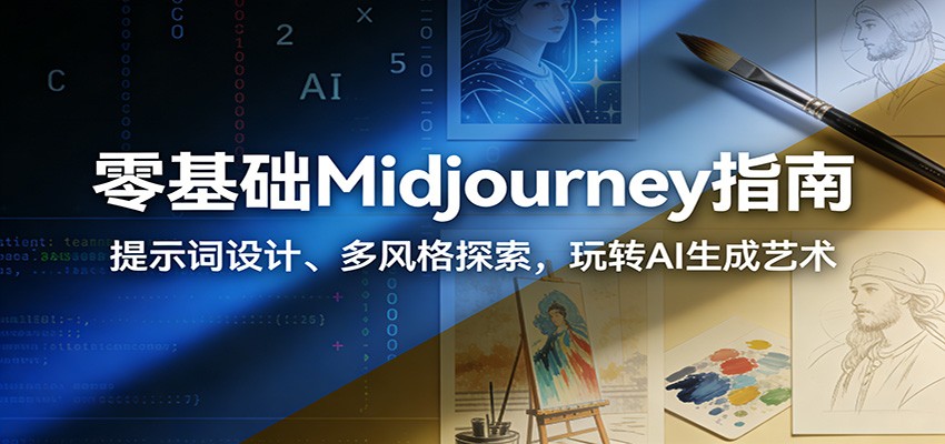 图片[1]-零基础Midjourney指南：提示词设计、多风格探索，玩转AI生成艺术-智云网