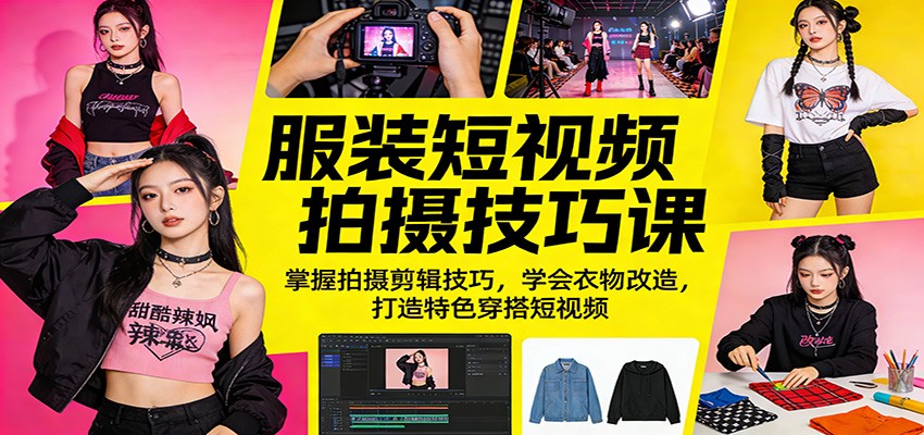 图片[1]-服装短视频拍摄技巧课：掌握拍摄剪辑技巧，学会衣物改造，打造特色穿搭短视频-智云网