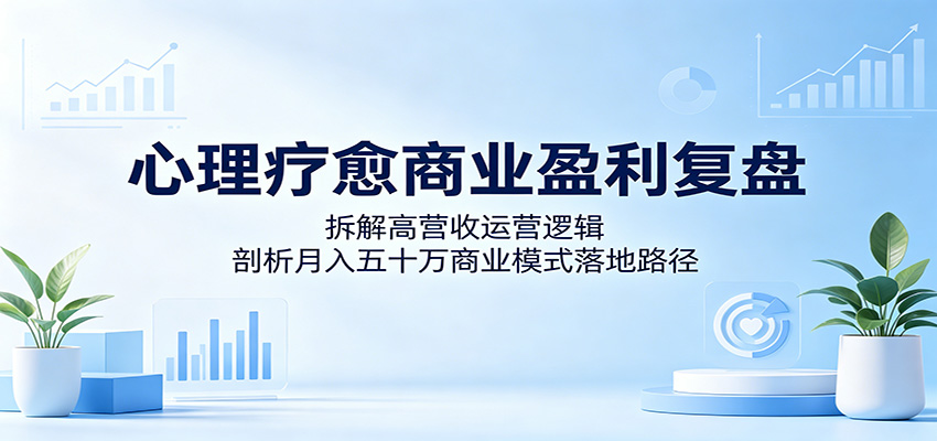 心理疗愈商业盈利复盘:拆解高营收运营逻辑,剖析月入五十万商业模式落地路径-智云网