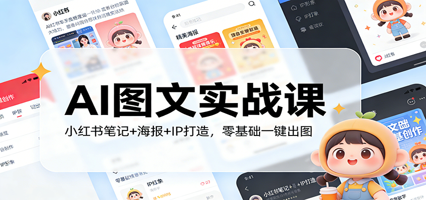 图片[1]-AI图文实战课：小红书笔记+海报+IP打造，零基础一键出图-智云网