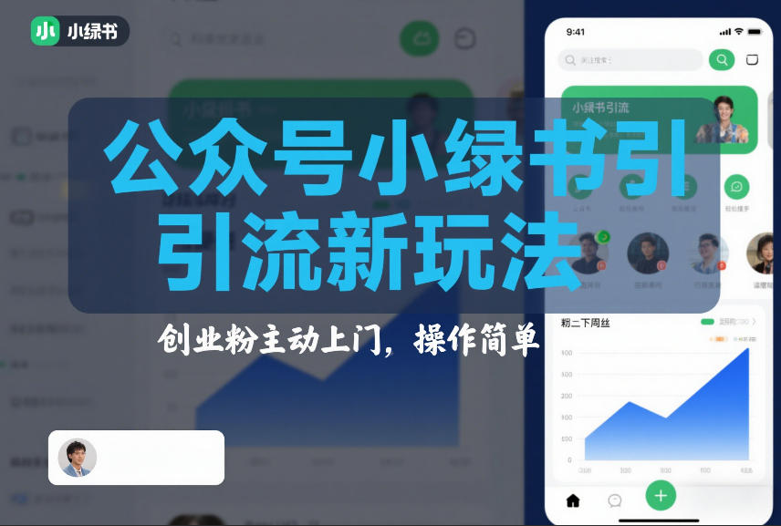 公众号小绿书引流新玩法,创业粉主动上门,操作简单