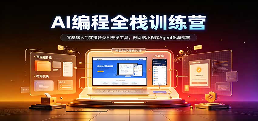 AI编程全栈训练营：：零基础入门实操各类AI开发工具，做网站小程序Agent出海部署-智云网