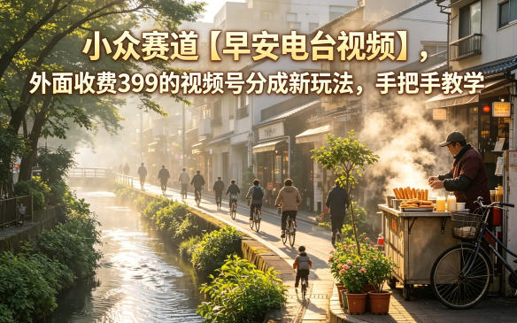 小众赛道【早安电台视频】,外面收费399的视频号分成新玩法,手把手教学-智云网